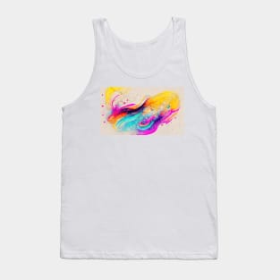 Modern Contemporary Abstract Watercolor Colorful Multicolored Cosmic Splash Galaxy Tank Top